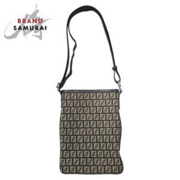 Fendi Brown Pochette Bag Zucchino Shoulder Canvas - Picture 1 of 6